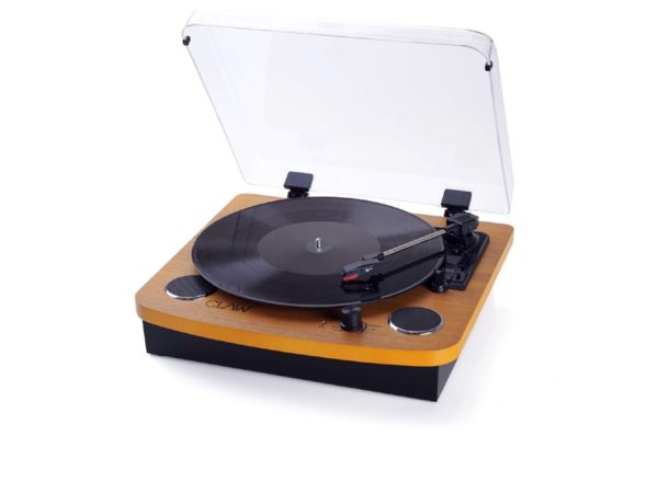 CLAW Stag Superb Vinyl Record Player Turntable with Built-in Stereo Speakers and USB Digital Conversion Software for PC (Wood)