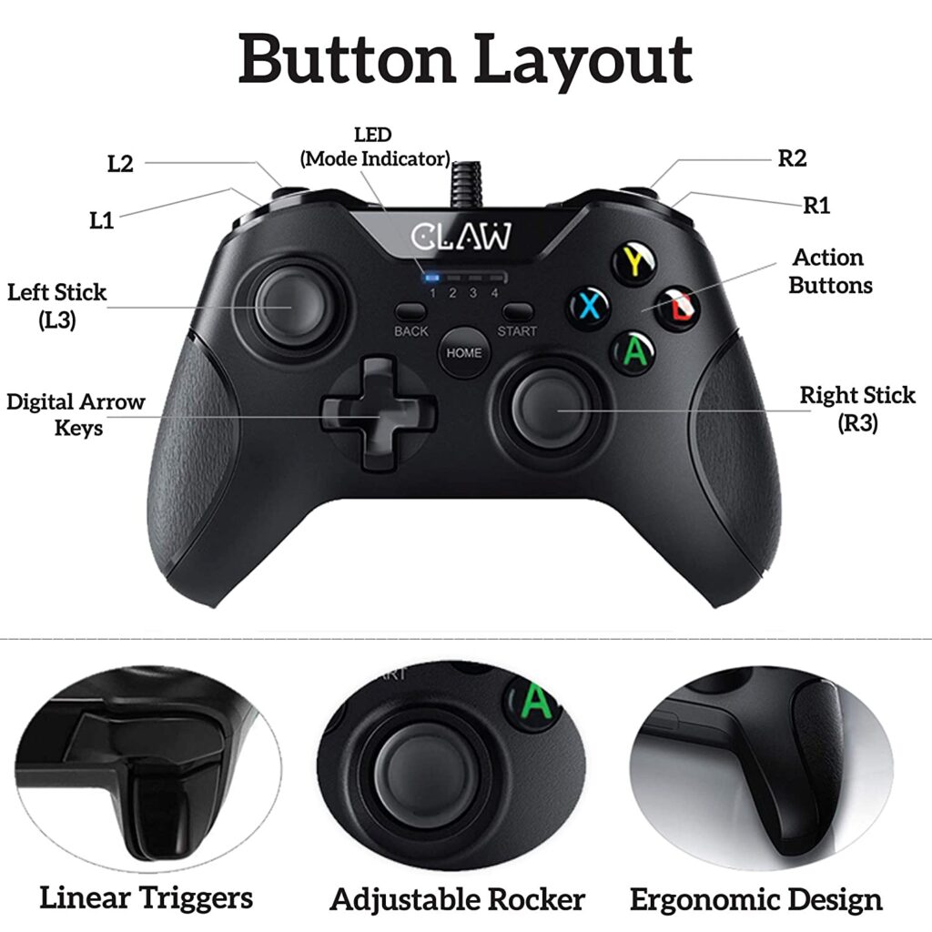 Wired Controller For PC, 2 Pack Wired USB Gamepad Togo